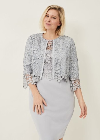 Phase Eight Mariposa Lace Occasion Jackets Grey Australia | GH7821034